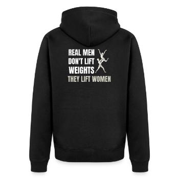 Les vrais hommes soulèvent les femmes | Danseur de ballet - Veste à capuche bio Premium Unisexe - noir - Dos - Nico (187cm)