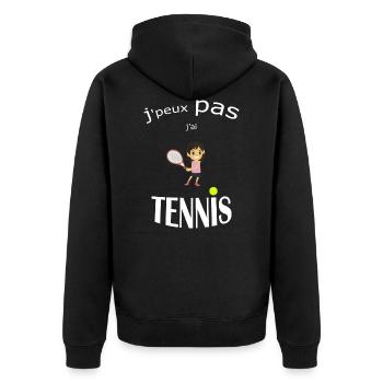 OBV - J’peux pas j’ai TENNIS #4 Edition limitée - Veste à capuche bio Premium Unisexe - noir - Dos - Nico (187cm)