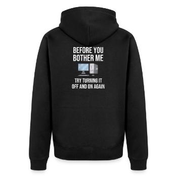 Gift IT Support IT Help Desk Dire drôle - Veste à capuche bio Premium Unisexe - noir - Dos - Nico (187cm)
