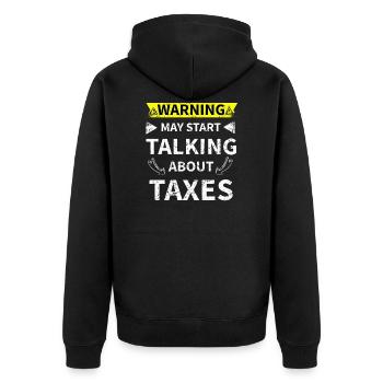Steuerberater Buchhalter Geschenk Steuern - Unisex Premium Bio Zip Hoodie - Schwarz - Hinten - Nico (187cm)