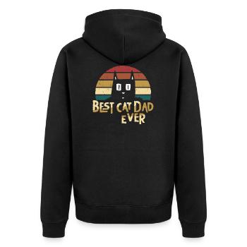 Chats papa chat papa chat amoureux - Veste à capuche bio Premium Unisexe - noir - Dos - Nico (187cm)
