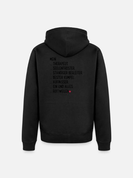 rottweiler - Unisex Premium Bio Zip Hoodie - Schwarz