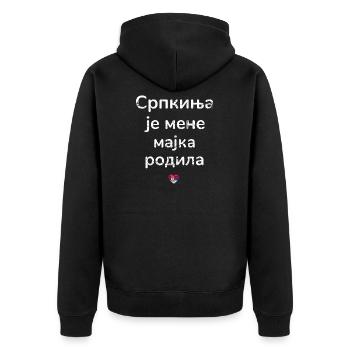 Srbija Serbie Fier serbe | Mère serbe - Veste à capuche bio Premium Unisexe - noir - Dos - Nico (187cm)