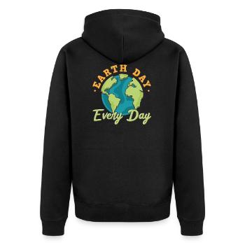 Jour de la Terre - Veste à capuche bio Premium Unisexe - noir - Dos - Nico (187cm)