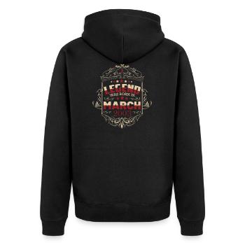 20. geburtstag März 2003 - Unisex Premium Bio Zip Hoodie - Schwarz - Hinten - Nico (187cm)