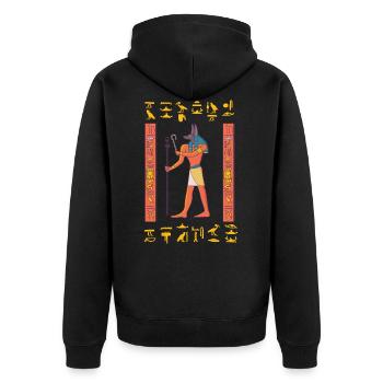Egypt - Unisex Premium Organic Zip Hoodie - black - Back - Nico (187cm)