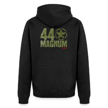44. Magnum - Unisex Premium Organic Zip Hoodie - black - Back - Nico (187cm)