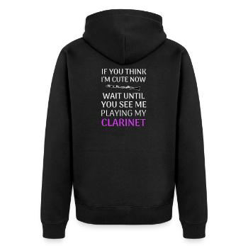 Clarinette clarinette clarinette cadeau femmes - Veste à capuche bio Premium Unisexe - noir - Dos - Nico (187cm)