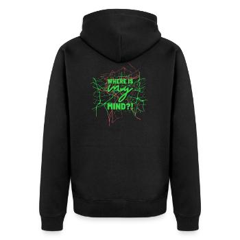 Where is my mind - Unisex Premium Organic Zip Hoodie - black - Back - Nico (187cm)