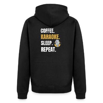 Karaoké & Café | Karaoké Amateurs Karaoke Party - Veste à capuche bio Premium Unisexe - noir - Dos - Nico (187cm)