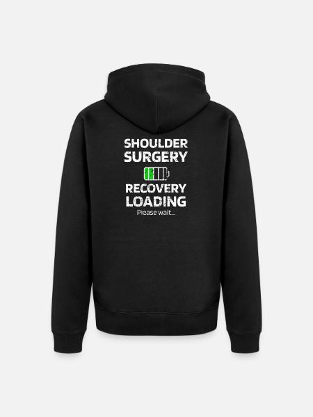 Shoulder surgery shoulder arthroscopy recovery gift - Unisex Premium Organic Zip Hoodie - black