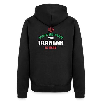 Cadeau de l'Iran pour les Iraniens, racines iraniennes - Veste à capuche bio Premium Unisexe - noir - Dos - Nico (187cm)