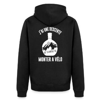 une descente à monter à vélo,cycliste,apéro - Veste à capuche bio Premium Unisexe - noir - Dos - Nico (187cm)