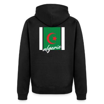 Algerie - Unisex Premium Bio Zip Hoodie - Schwarz - Hinten - Nico (187cm)