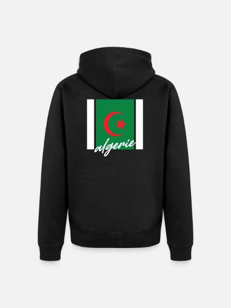 Algeria - Unisex Premium Organic Zip Hoodie - black