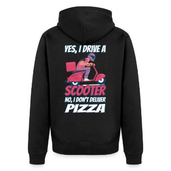 Roller Mofa Moped Scooter Rider Motorcycle Gift - Unisex Premium Organic Zip Hoodie - black - Back - Nico (187cm)