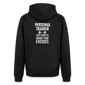 Personal Trainer | Fitness Coach Fitness Trainer - Unisex Premium Organic Zip Hoodie - black - Back - Nico (187cm)