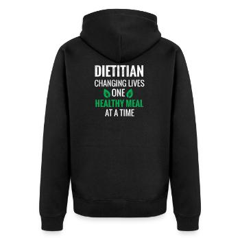 Nutritionniste cadeau | Diététiciens diététiques - Veste à capuche bio Premium Unisexe - noir - Dos - Nico (187cm)