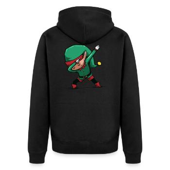Funny Christmas Elf Gift For Yours - Unisex Premium Organic Zip Hoodie - black - Back - Nico (187cm)