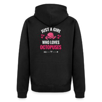 Octopus Gifts For Women | Octopus squid - Unisex Premium Organic Zip Hoodie - black - Back - Nico (187cm)