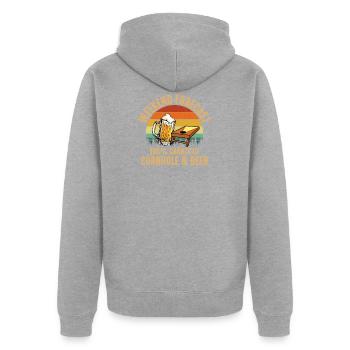 Forecast Cornhole And Beer cornhole - Unisex Premium Organic Zip Hoodie - heather grey - Back - Nico (187cm)