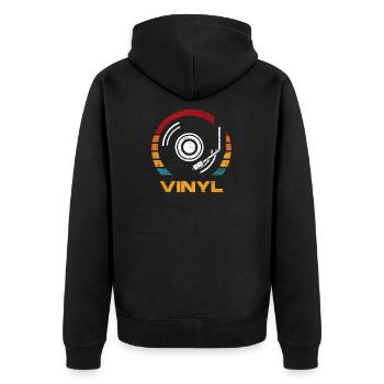 Rétro Vinyle Junkie Disque Phonique DJ Musique Cadeau - Veste à capuche bio Premium Unisexe - noir - Dos - Nico (187cm)