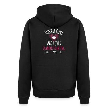 Diamond Painting Diamond Painter | Diamond Painting - Unisex Premium Organic Zip Hoodie - black - Back - Nico (187cm)