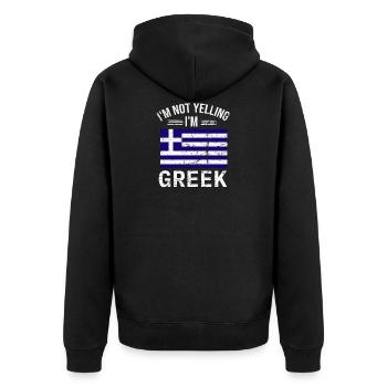 Gifts For Greeks Hellas Greece Greek - Unisex Premium Organic Zip Hoodie - black - Back - Nico (187cm)
