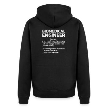 Biomedical Engineer Idée cadeau techniciens médicaux - Veste à capuche bio Premium Unisexe - noir - Dos - Nico (187cm)