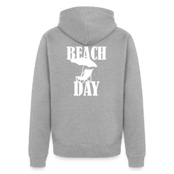 Chaise longue Beach Day - Veste à capuche bio Premium Unisexe - gris chiné - Dos - Nico (187cm)