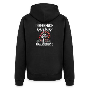Dialysis Nurse Kidney Dialysis Nurse - Unisex Premium Organic Zip Hoodie - black - Back - Nico (187cm)