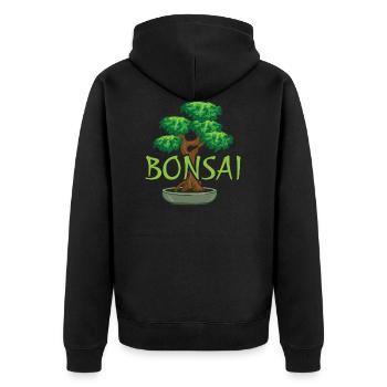 Bonsai in a pot - Unisex Premium Organic Zip Hoodie - black - Back - Nico (187cm)
