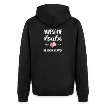 Doula sage-femme obstétricien obstétricien Doula - Veste à capuche bio Premium Unisexe - noir - Dos - Nico (187cm)