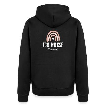 ICU Nurse intensive care nurse intensive care - Unisex Premium Organic Zip Hoodie - black - Back - Nico (187cm)