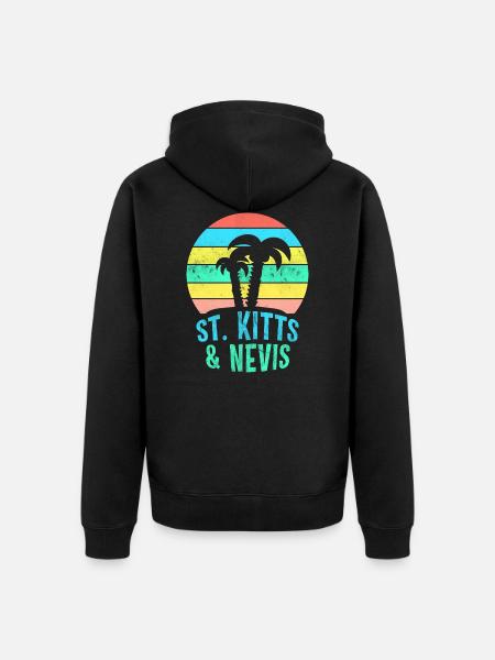 ST. KITTS & NEVIS - Unisex Premium Organic Zip Hoodie - black