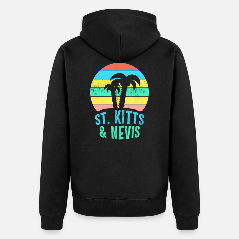 ST. KITTS & NEVIS - Unisex Premium Bio Zip Hoodie - Schwarz