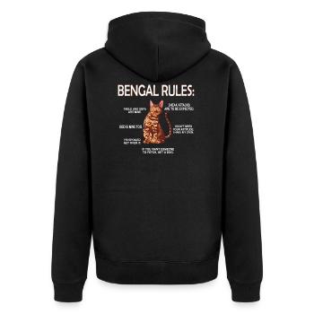 Bengalkatzen Liebhaber Bengal Katze Besitzer - Unisex Premium Bio Zip Hoodie - Schwarz - Hinten - Nico (187cm)