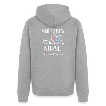 Infirmière mère-enfant portails postaux sage-femme - Veste à capuche bio Premium Unisexe - gris chiné - Dos - Nico (187cm)