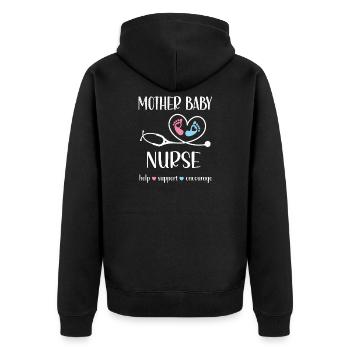 Infirmière mère-enfant portails postaux sage-femme - Veste à capuche bio Premium Unisexe - noir - Dos - Nico (187cm)