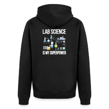 Technicien de laboratoire Technicien médical Technicien de laboratoire Tech de laboratoire - Veste à capuche bio Premium Unisexe - noir - Dos - Nico (187cm)
