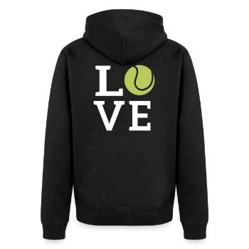 Tennis LOVE Cadeau pour les Joueurs de Tennis - Veste à capuche bio Premium Unisexe - noir - Dos - Nico (187cm)