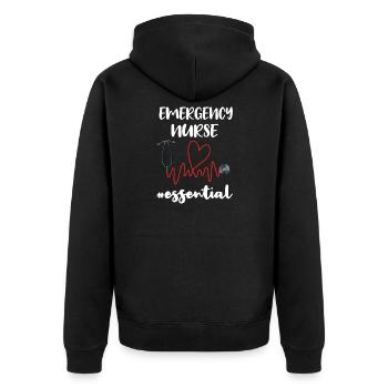 Nurse emergency room emergency nurse - Unisex Premium Organic Zip Hoodie - black - Back - Nico (187cm)