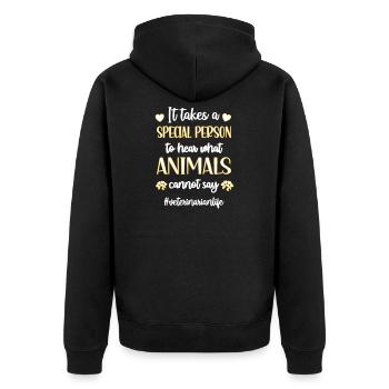 Tierarzt Veterinärmediziner Tiermediziner Arzt - Unisex Premium Bio Zip Hoodie - Schwarz - Hinten - Nico (187cm)