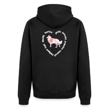 Longhair Collie Lover Collie Mama - Unisex Premium Organic Zip Hoodie - black - Back - Nico (187cm)
