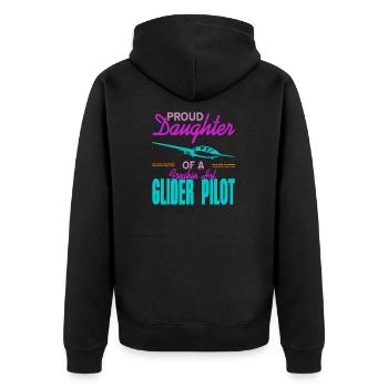 Segelfliegen Segelflieger - Unisex Premium Bio Zip Hoodie - Schwarz - Hinten - Nico (187cm)