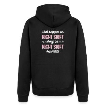 Night shift nurse nurse - Unisex Premium Organic Zip Hoodie - black - Back - Nico (187cm)