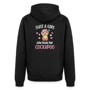 Cockapoo fille Cockapoo maman amoureux de chien - Veste à capuche bio Premium Unisexe - noir - Dos - Nico (187cm)