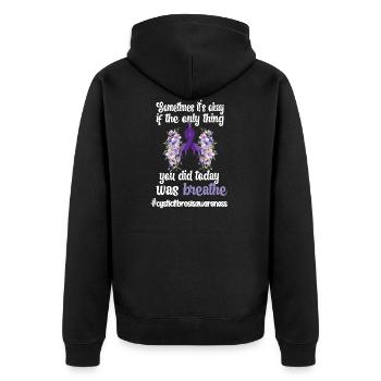 La mucoviscidose combattant la mucoviscidose - Veste à capuche bio Premium Unisexe - noir - Dos - Nico (187cm)