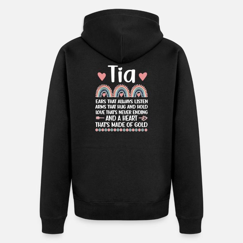 Tia grand-mère cadeau de la mère Tia grand-mère mignon - Veste à capuche bio Premium Unisexe - noir