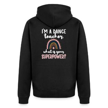 Tanzlehrer Anerkennung Tanzlehrerin Tanzunterricht - Unisex Premium Bio Zip Hoodie - Schwarz - Hinten - Nico (187cm)